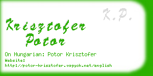 krisztofer potor business card